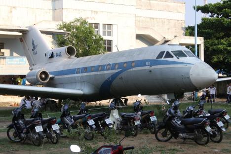 Retired Vietnam Airlines plane at a university in Ho Chi Minh City.
