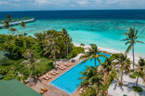 Maldives hotel named one of the best in the world has floating waterpark, jungle go-karting and unlimited champagne