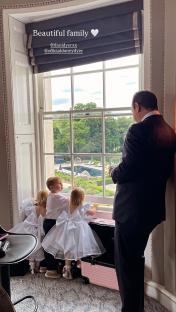 Danny Dyer with his grandchildren at his daughter's wedding.