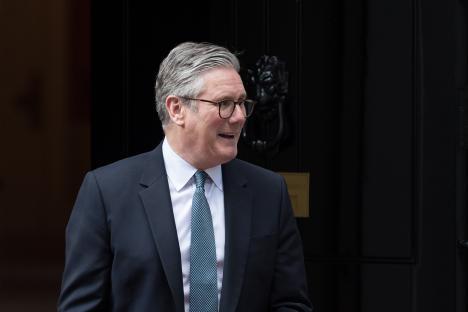 Keir Starmer leaving 10 Downing Street.