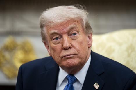 Close-up of Donald Trump in the Oval Office.