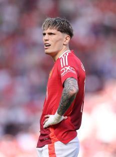 Alejandro Garnacho of Manchester United in a soccer match.
